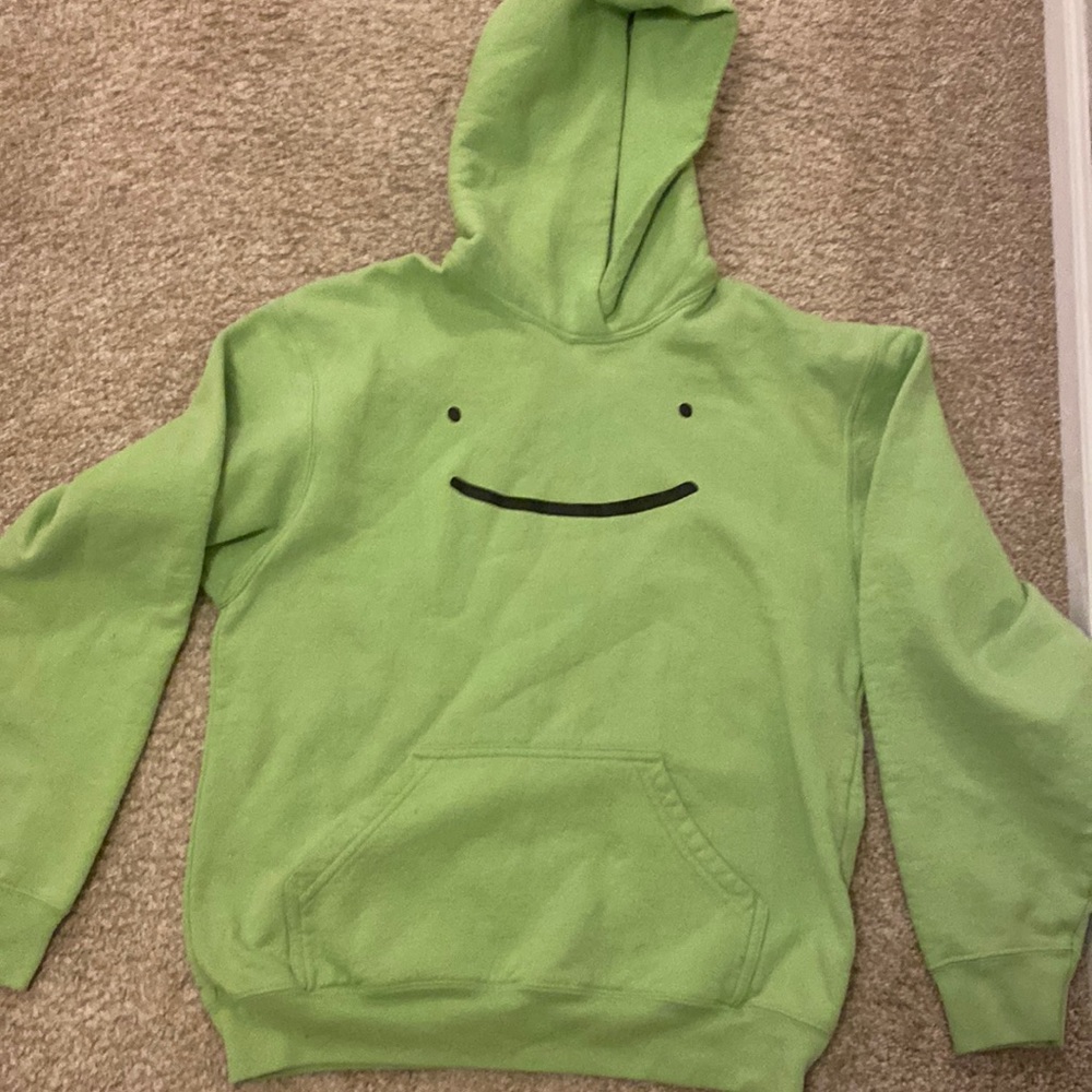 YouTuber/twitch streamer dream merch green smile hoodie with free dream hat